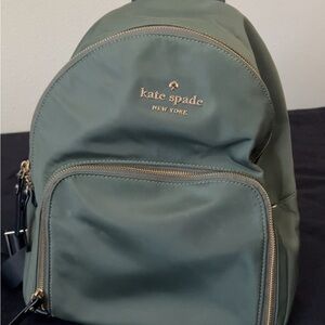 Kate Spade Olive Backpack with Gold Details